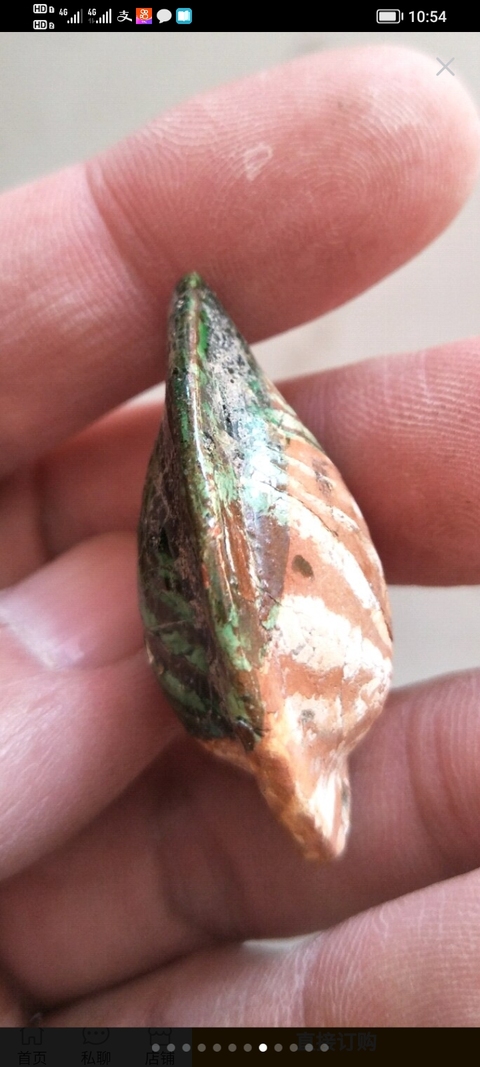 古玩陶瓷宋代絞胎綠釉哨子真品鑒賞圖