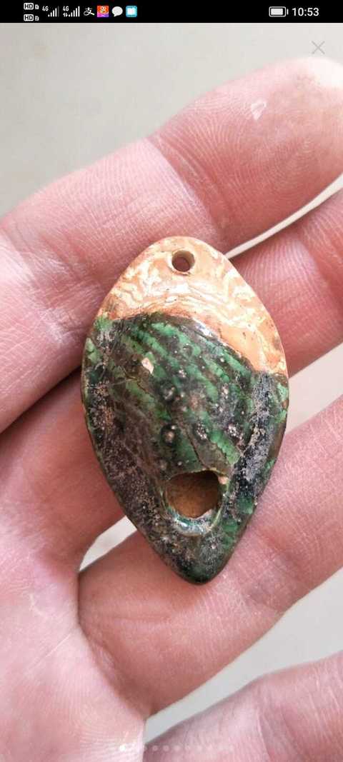 古玩陶瓷宋代絞胎綠釉哨子真品鑒賞圖