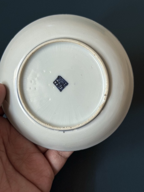古玩陶瓷太公釣魚青花盤真品鑒賞圖