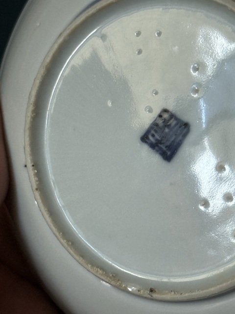 古玩陶瓷太公釣魚青花盤真品鑒賞圖