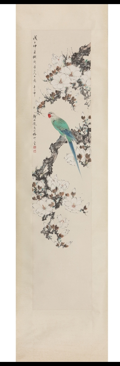 古玩字畫顏伯龍款小寫意花鳥真品鑒賞圖