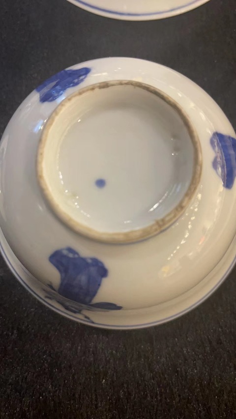古玩陶瓷青花人物蓋碗真品鑒賞圖