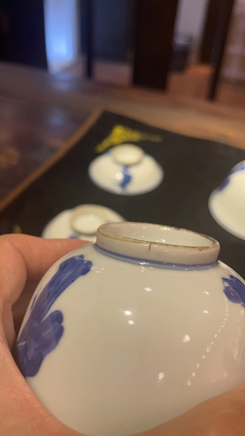 古玩陶瓷青花人物蓋碗真品鑒賞圖