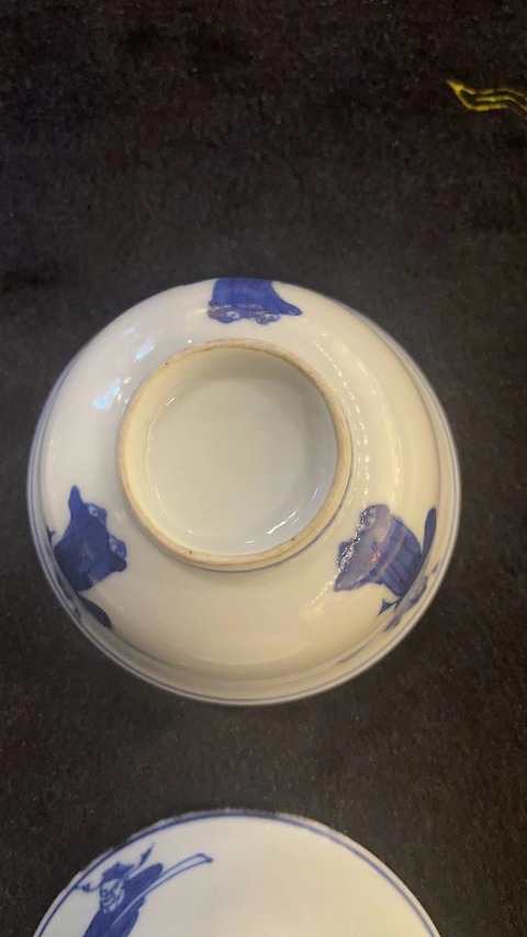 古玩陶瓷青花人物蓋碗真品鑒賞圖