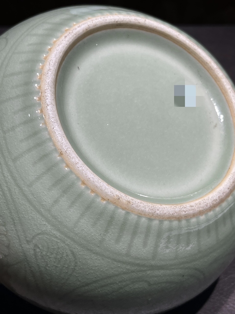 古玩陶瓷冬青釉刻花水洗真品鑒賞圖