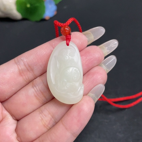 古玩玉器天然和田玉墜真品鑒賞圖