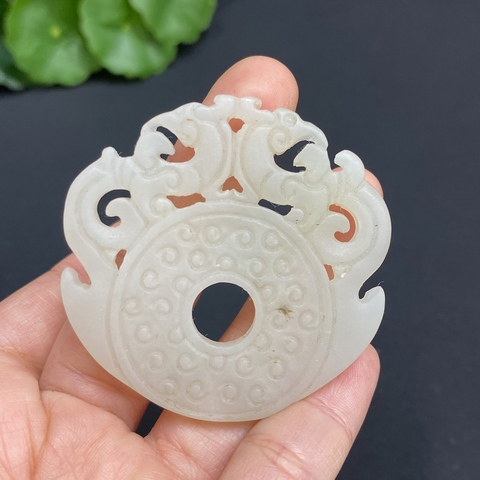 古玩玉器天然和田玉佩真品鑒賞圖