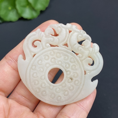 古玩玉器天然和田玉佩真品鑒賞圖