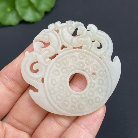 古玩玉器天然和田玉佩真品鑒賞圖