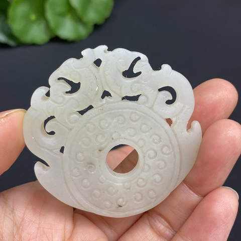 古玩玉器天然和田玉佩真品鑒賞圖