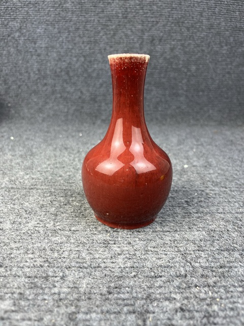 古玩陶瓷窯變紅釉賞瓶拍賣，當前價格9888元