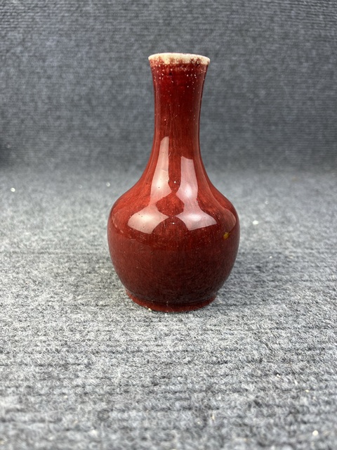 古玩陶瓷窯變紅釉賞瓶拍賣，當前價格9888元