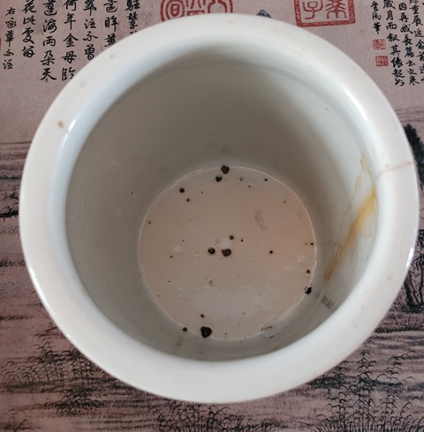 古玩陶瓷清中期?青花冰梅紋筆筒筆海拍賣,當前價格1200元