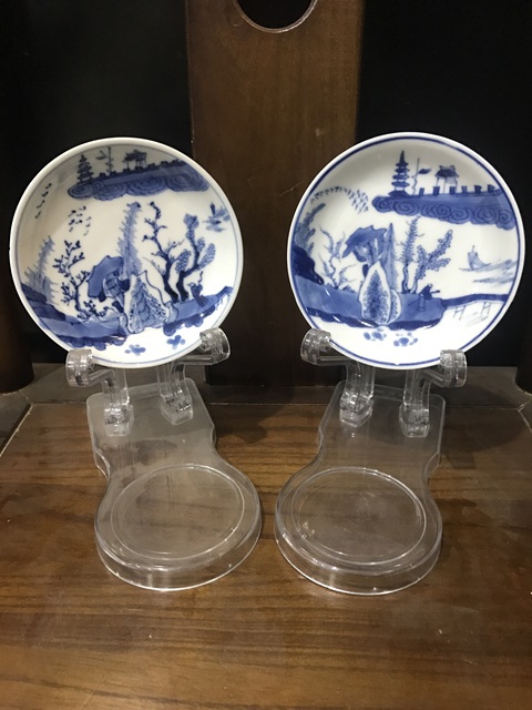 古玩陶瓷(精品賞碟)清·康熙·訪友圖·青花賞碟一對(duì)拍賣,當(dāng)前價(jià)格186元
