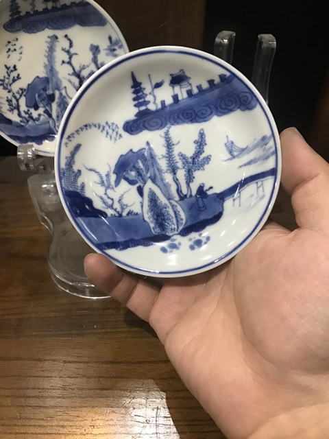 古玩陶瓷(精品賞碟)清·康熙·訪友圖·青花賞碟一對(duì)拍賣,當(dāng)前價(jià)格186元