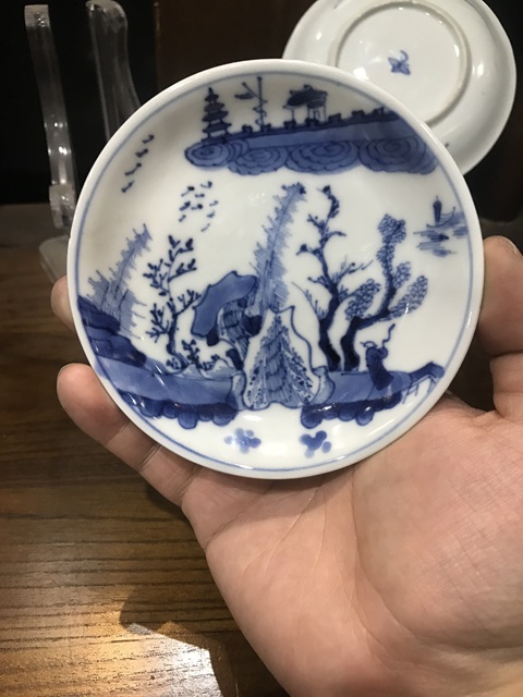 古玩陶瓷(精品賞碟)清·康熙·訪友圖·青花賞碟一對(duì)拍賣,當(dāng)前價(jià)格186元