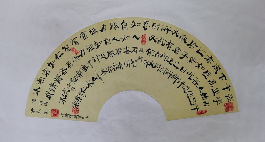 古玩字畫中書協理事原中央電視臺副臺長洪民生書法扇面拍賣,當前價格3000元