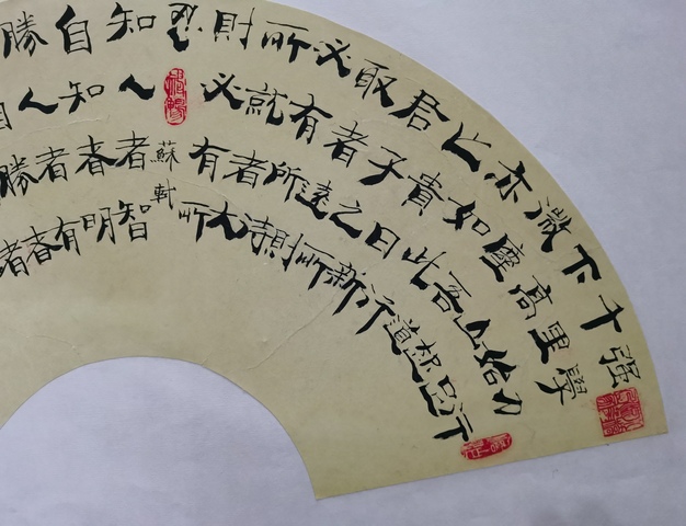 古玩字畫中書協理事原中央電視臺副臺長洪民生書法扇面拍賣,當前價格3000元