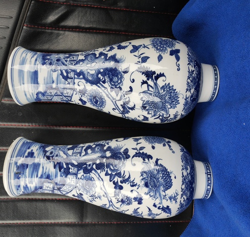 古玩陶瓷青花花卉紋雞腿瓶拍賣,當前價格13800元