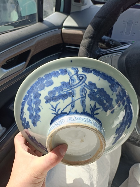 古玩陶瓷清中期嘉道青花花卉紋折沿碗拍賣,當前價格3888元