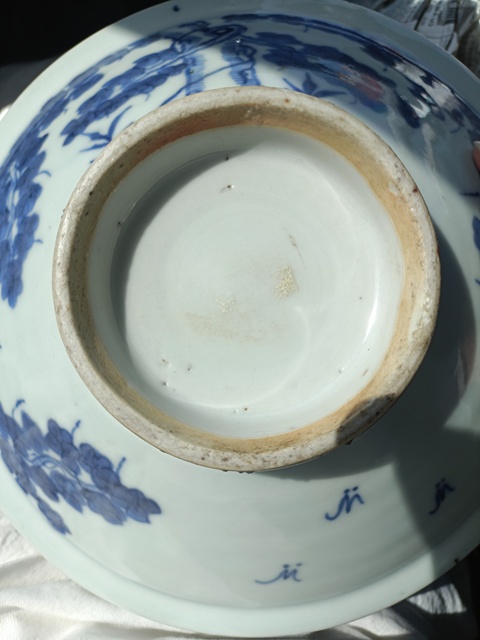 古玩陶瓷清中期嘉道青花花卉紋折沿碗拍賣,當前價格3888元