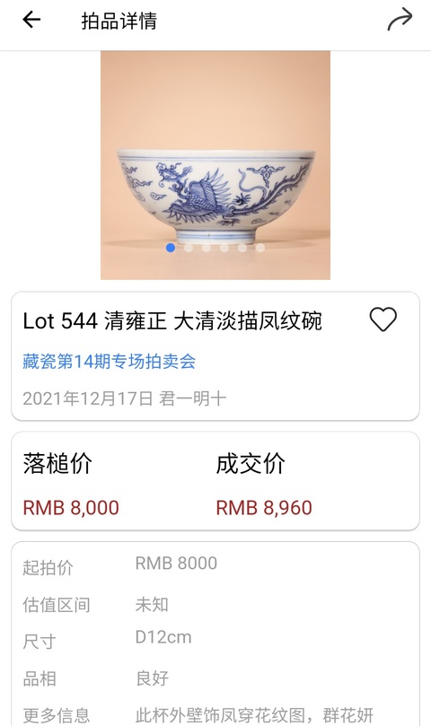 古玩陶瓷雍正·青花淡描云鳳紋茶圓一對真品鑒賞圖