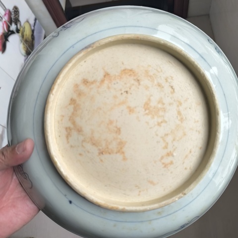 古玩陶瓷青花壽字紋大臥盤拍賣，當前價格680元