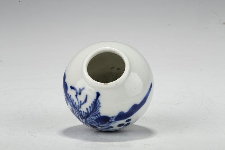 古玩陶瓷晚清·青花山水紋水盂拍賣，當前價格1288元