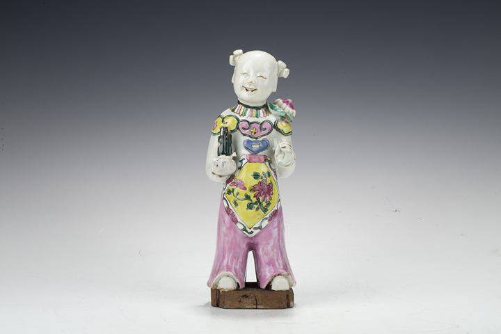古玩陶瓷清雍正·粉彩童子立像拍賣，當前價格1888元