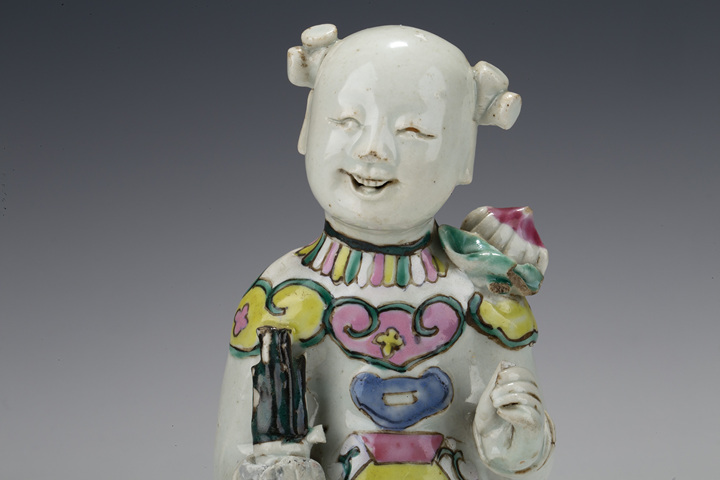 古玩陶瓷清雍正·粉彩童子立像拍賣，當前價格1888元
