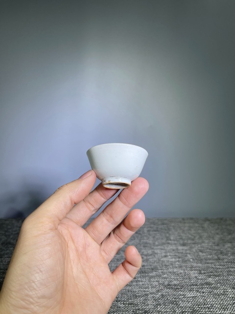 古玩陶瓷晚清白釉杯真品鑒賞圖