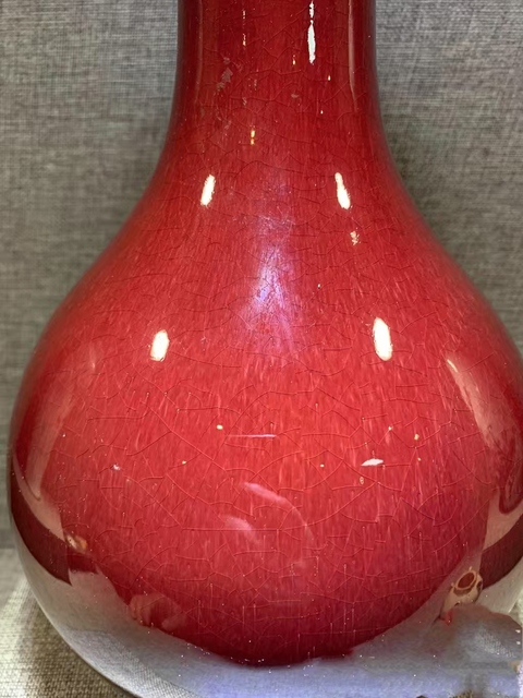 古玩陶瓷郎紅釉玉壺春瓶拍賣，當前價格16000元