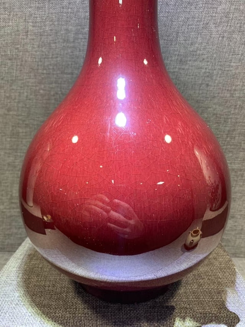 古玩陶瓷郎紅釉玉壺春瓶拍賣，當前價格16000元