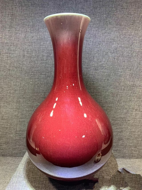 古玩陶瓷郎紅釉玉壺春瓶拍賣，當前價格16000元