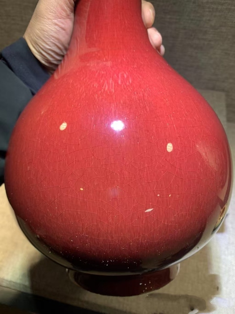 古玩陶瓷郎紅釉玉壺春瓶拍賣，當前價格16000元