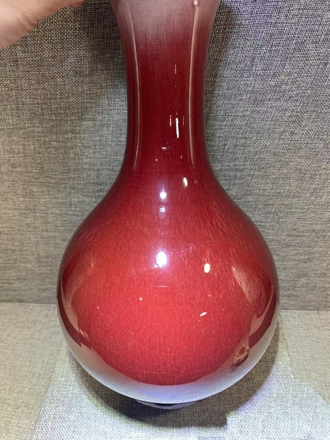 古玩陶瓷郎紅釉玉壺春瓶拍賣，當前價格16000元