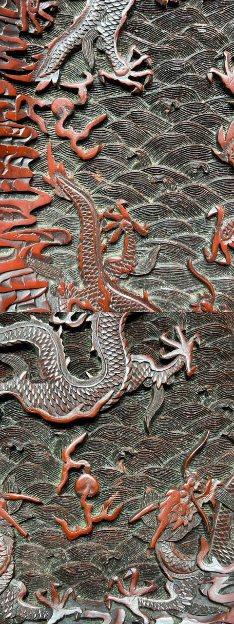 古玩陶瓷龍紋葵口盤真品鑒賞圖
