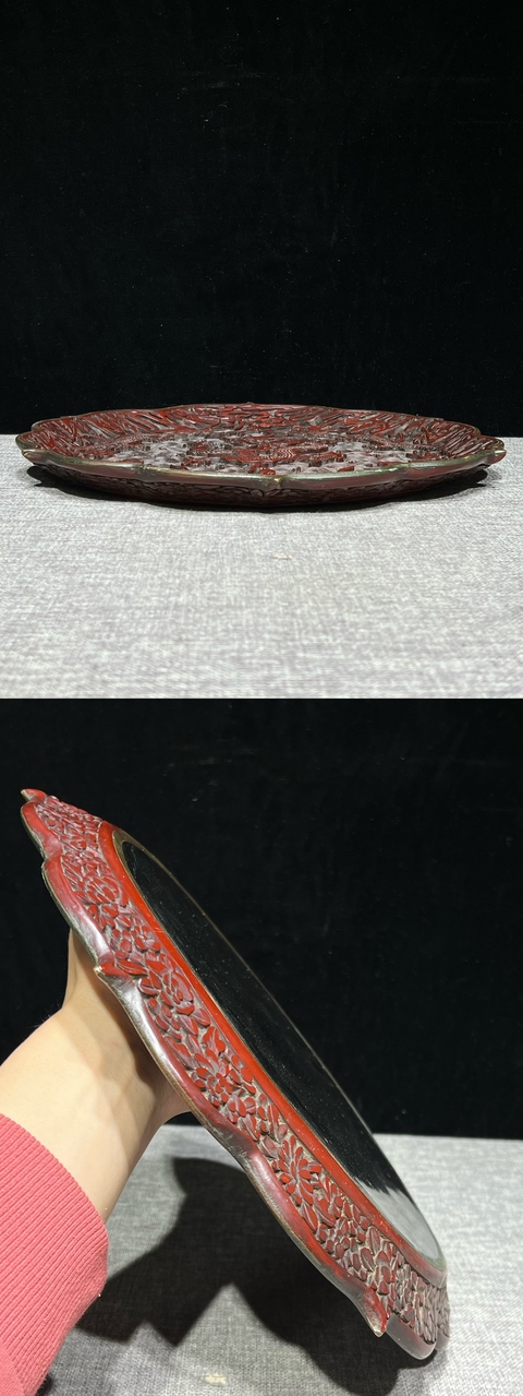 古玩陶瓷龍紋葵口盤真品鑒賞圖