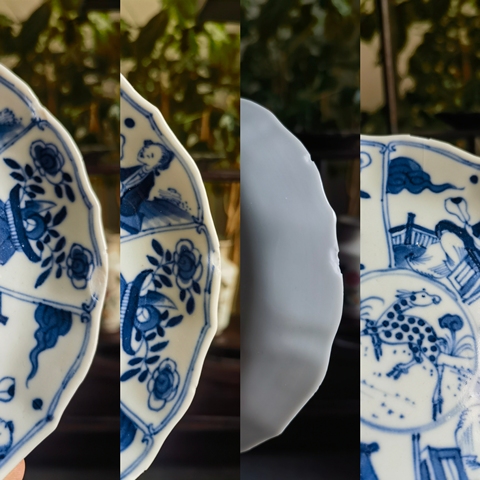 古玩陶瓷【畫片好】晚清青花仕女人物圖花口盤拍賣,當前價格299元