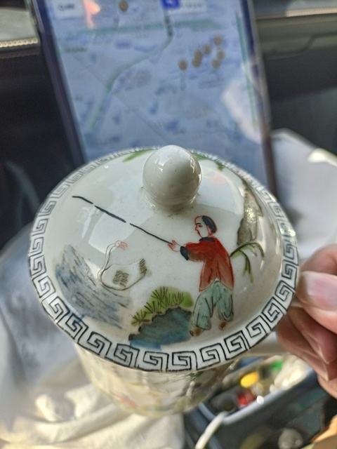 古玩陶瓷建國初人物紋粉彩蓋杯拍賣,當前價格2888元
