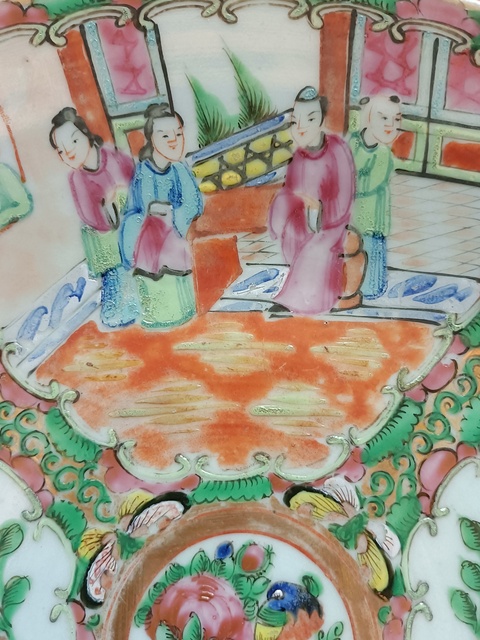 古玩陶瓷29cm廣彩描金人物故事紋盤拍賣,當前價格1480元