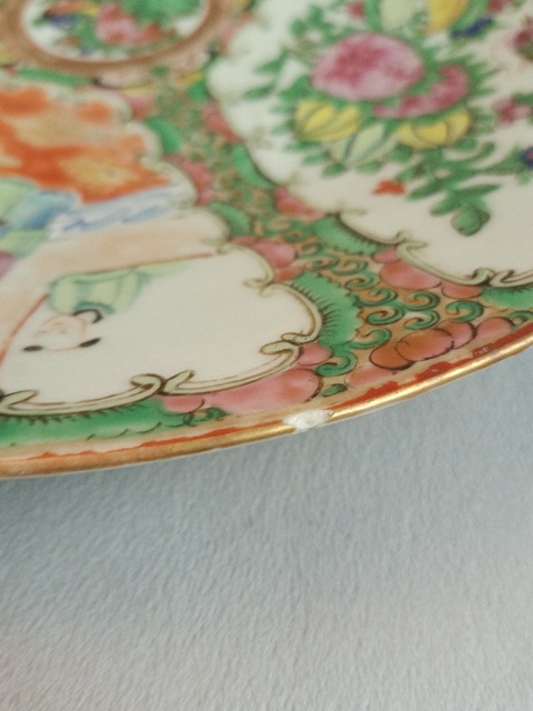 古玩陶瓷29cm廣彩描金人物故事紋盤拍賣,當前價格1480元