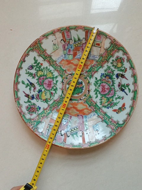 古玩陶瓷29cm廣彩描金人物故事紋盤拍賣,當前價格1480元