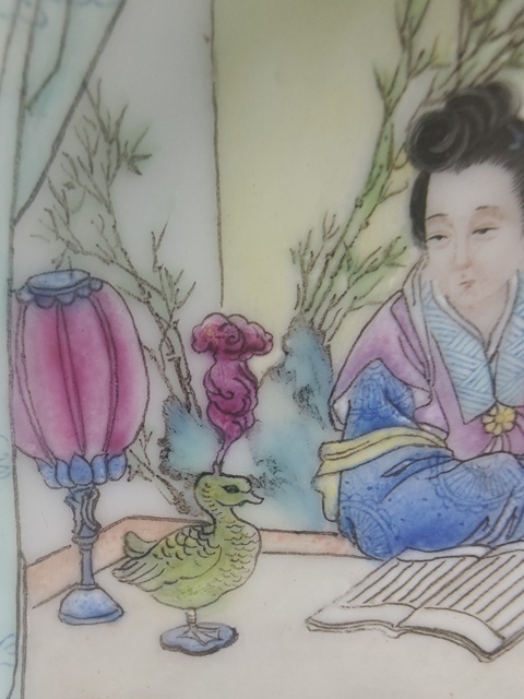 古玩陶瓷民國 粉彩人物紋盤拍賣,當前價格5500元