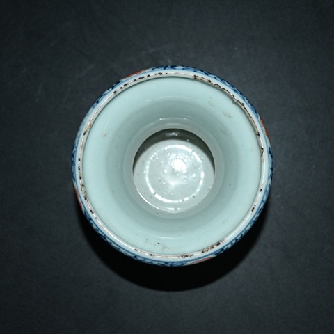 古玩陶瓷晚清青花紅綠彩渣斗真品鑒賞圖