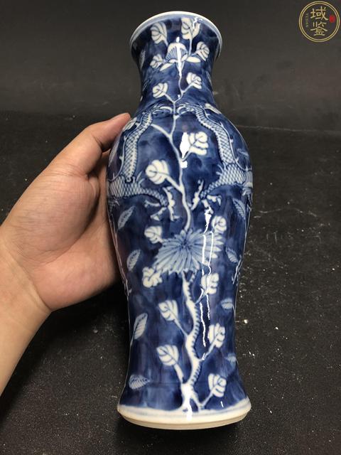 古玩陶瓷青花龍穿花賞瓶拍賣，當前價格2980元