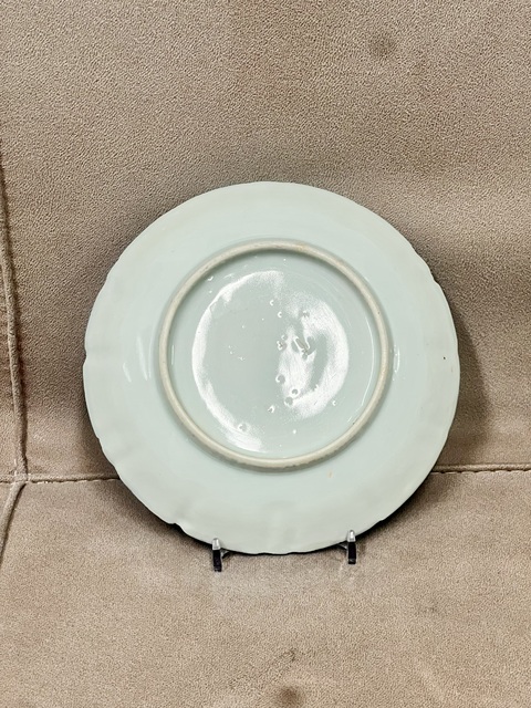 古玩陶瓷青花山水樓閣紋折沿盤真品鑒賞圖