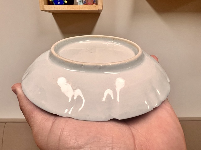 古玩陶瓷青花山水樓閣紋折沿盤真品鑒賞圖