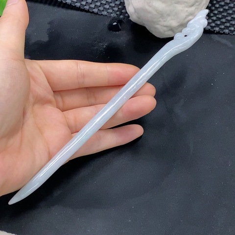 古玩玉器天然翡翠鳳頭釵玉簪(帶翡翠鑒定證書)拍賣，當(dāng)前價(jià)格680元