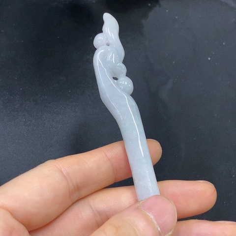古玩玉器天然翡翠鳳頭釵玉簪(帶翡翠鑒定證書)拍賣，當(dāng)前價(jià)格680元